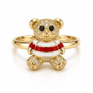 6a20ad49-708d-4ad3-0b01-08df02b766ae.jpg Anillo Oso Camisa Raya Roja Size 8 Weight 2.3gr