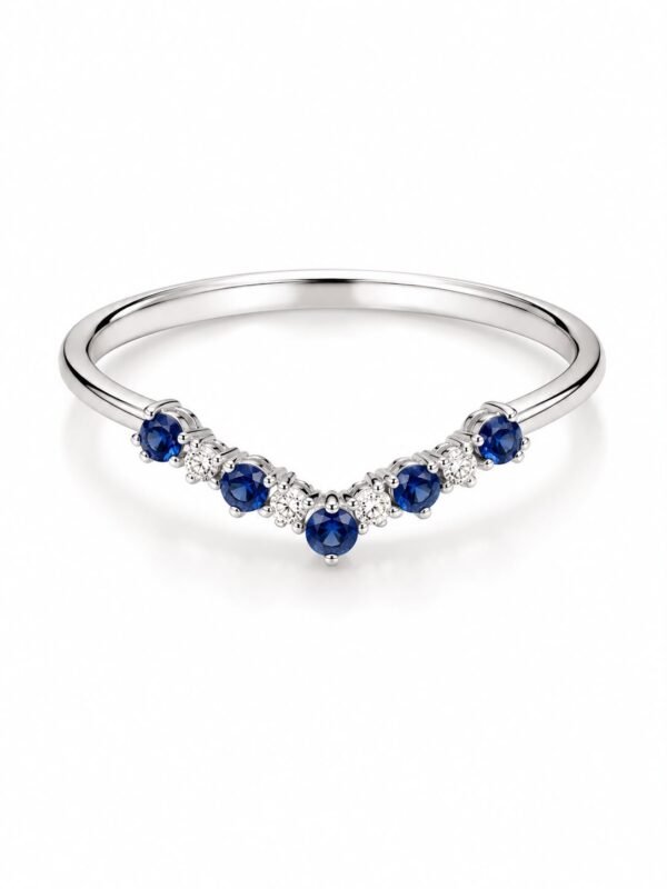 Anillo  Oro Blanco Mix CZ Azul 10k Size Weight gr