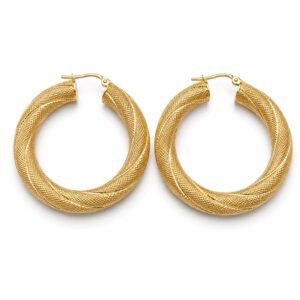 Argollas Nevadas Extra Gruesas 10K Paso 4 x 6mm Weight 6.3gr Y