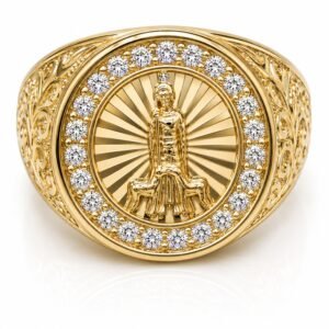 756d393a-5b5e-437c-607e-08def2f21793.jpg Anillo Hombre San Lazaro CZ Rose 10k Size 11 Weight 6.3gr