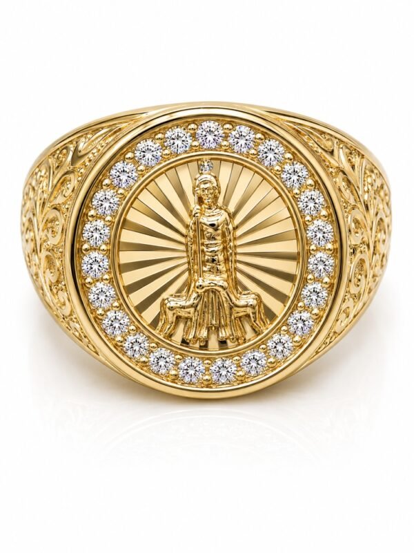 Anillo Hombre San Lazaro CZ Rose 10k Size 11 Weight 6.3gr