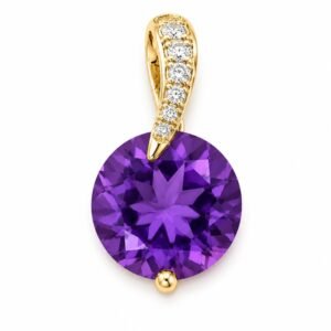 77c21c56-b385-4db2-6019-08def2f21793.jpg Dije Piedra Preciosa Purpura/Naranja Con Diamante Anier 14k Weight 1.3gr
