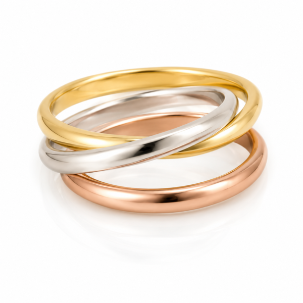 Anillo 3 Colores Solid 14k Size 7 Weight 3.2gr