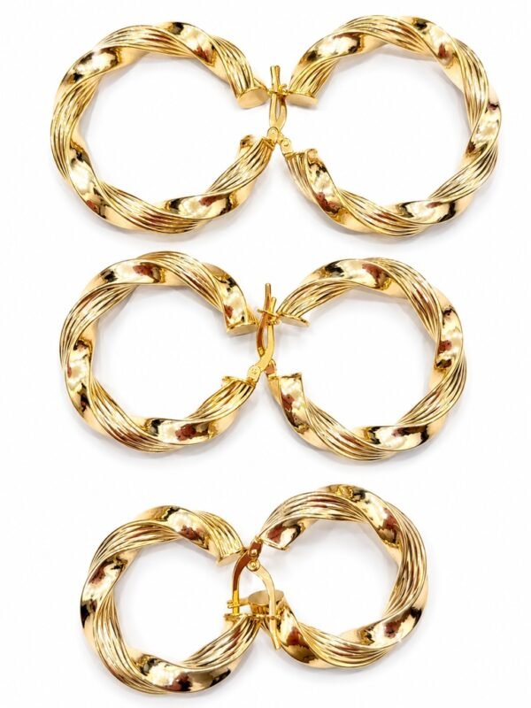 Argollas Torcidas Elegantes Lineas R 10k Size 4 Weight 3.6gr