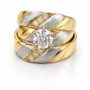 7a56480f-25f6-4b0c-ec21-08def9ae97e5.jpg Anillo Matrimonio Trio Fancy CZ 10K Size 7 y 10 Weight 6.7gr