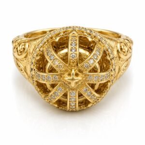 Anillo  Hombre Corona Prom CZ 10k Size 10 Weight 7.6gr