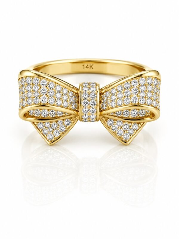 Anillo Fancy Lazo CZ 14k Weight 5.3gr Size 8