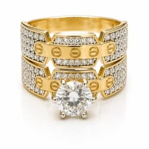 8001f7d9-21f0-43ab-eaf6-08def9ae97e5.jpg Anillo Duo Compromiso Clavo CZ 10k Size 7 Weight 4.9gr