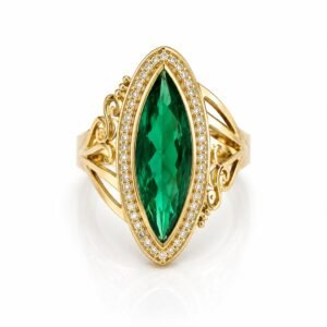 82261956-ad6f-433f-7bd5-08df03768314.jpg Anillo Piedra Verde Oval 10k Size 7 Weight 4.8gr