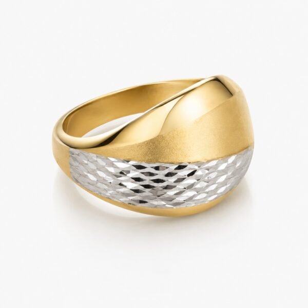 Anillo Mujer Domo Bicolor Rose 10k Size 7'' Weight 3.1gr
