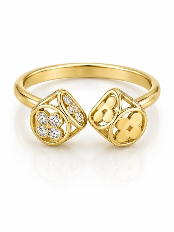 Anillo LV Dados cz 14k Weight 1.9gr Size 7.5''