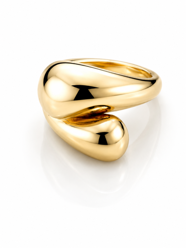 Anillo Cruzado con Volumen14K Size 8.5 Weight 2.9gr