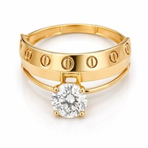 Anillo Doble Matrimonio Piedra 14k Weight 2.6gr Size 8