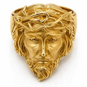 88ce679f-8ab3-43c8-79b6-08df03768314.jpg Anillo De Hombre Cabeza Jesus 10k Size 10 Weight 13.2gr