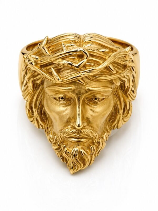 Anillo De Hombre Cabeza Jesus 10k Size 10 Weight 13.2gr
