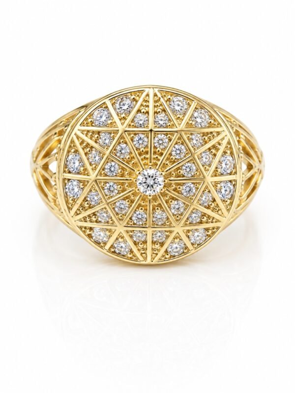 Anillo  Hombre Rosetta Redondo CZ 10k Size 12 Weight 5.3gr