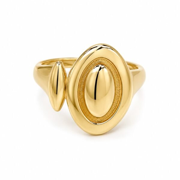 Anillo Scultural Oval 14k Size 9 Weight 2.4gr