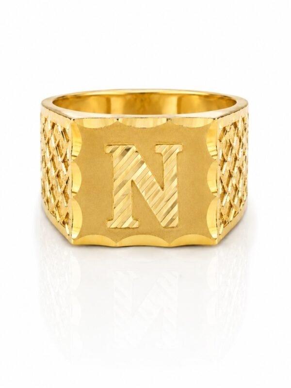 Anillo De Hombre Letra N 10k Size 9 Weight 3.7gr