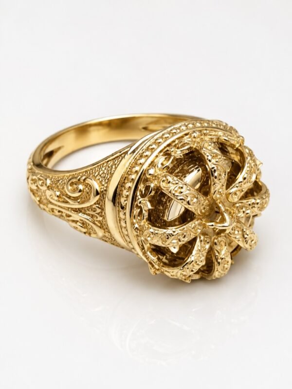 Anillo  Hombre Estilo Corona CZ 10k Size 10 Weight 6gr