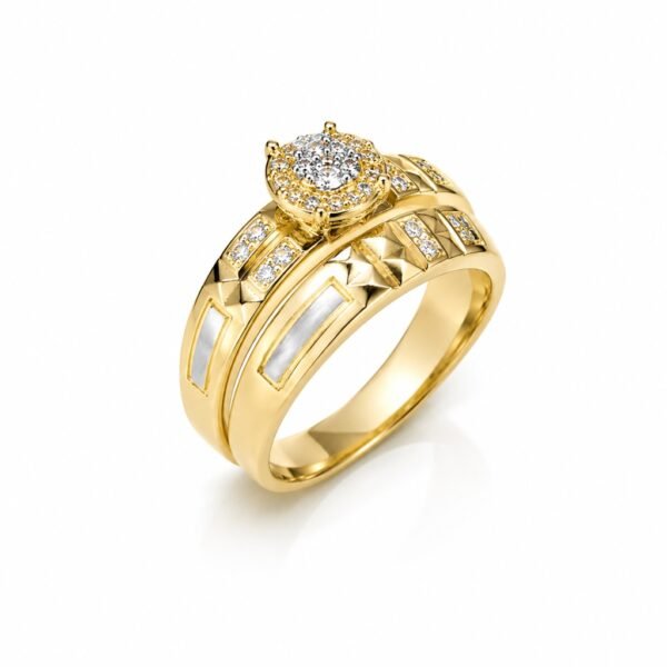 Anillo Duo Compromiso Elegant CZ Forever 10k Size 7 Weight 4.4gr K76600D