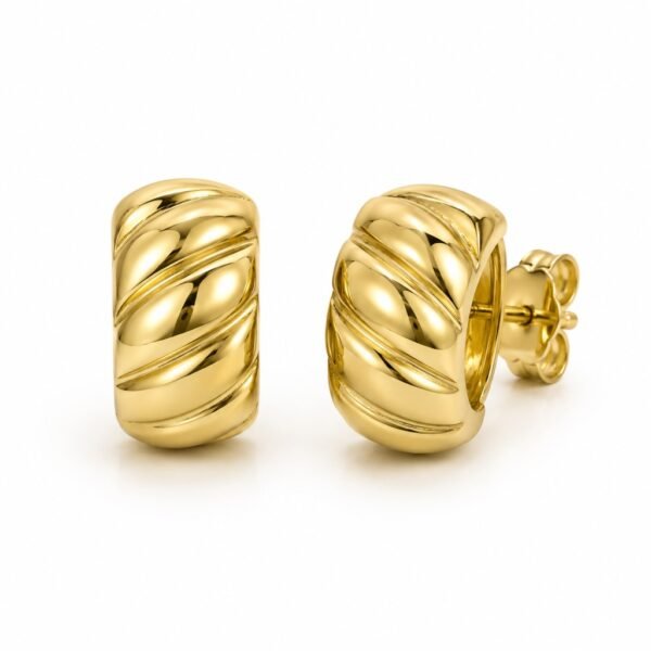 Aretes Curva Esculpida 14kWeight  6.4gr