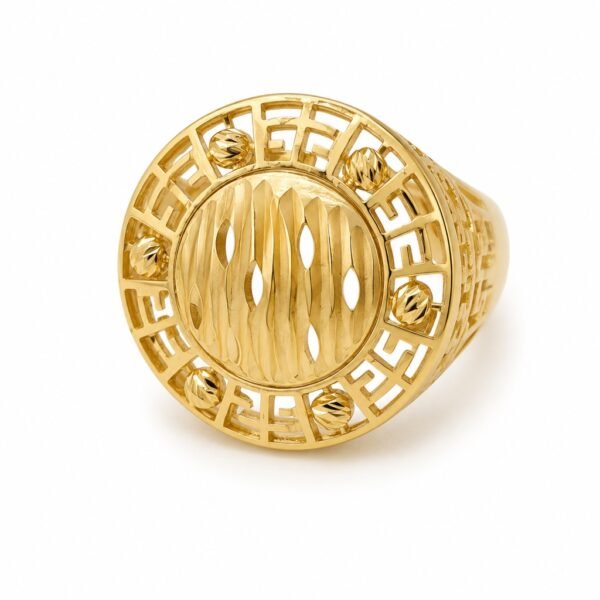Anillo  Fancy Circular Puff 14k Size 7 Weight 3.6gr