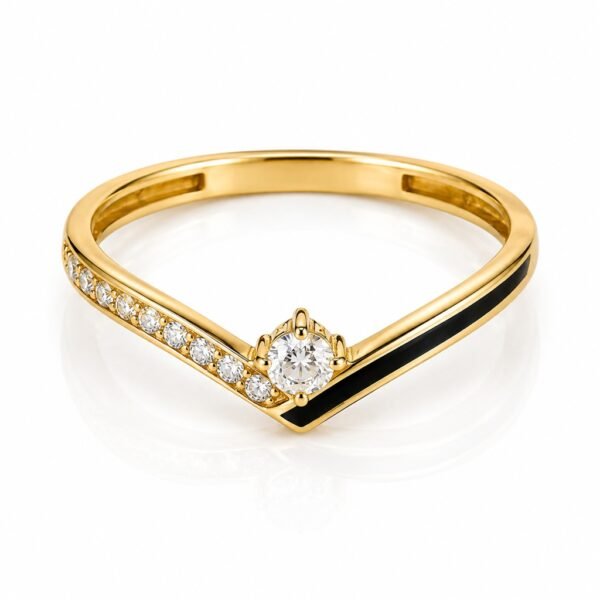 Anillo Plain Pave CZ 14K Weight 1.4gr Size 7
