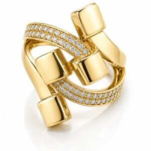 9d2dba88-02df-4373-ec34-08def9ae97e5.jpg Anillo Mujer Cruzado Pave 14K Size 9 Weight 3.9gr