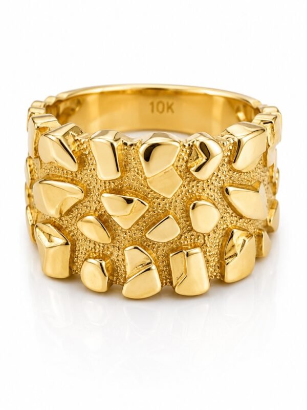 Anillo De Hombre Nugget 10k Size 10 Weight 6.2gr