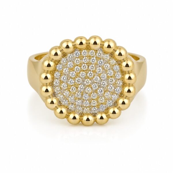 Anillo  Circular Full CZ 14k Size 5 Weight 3.6gr