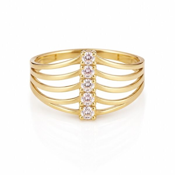 Anillo Fancy Pave CZ 10k Size 8.5 Weight 1.9gr