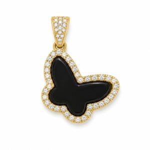 9ec1537e-bf55-4180-d5ed-08def3dc224f.jpg Dije Mariposa Black CZ 14k Weight 2.4gr