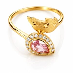 a16037dd-1523-412e-ec2e-08def9ae97e5.jpg Anillo Flor Con Piedra Rosa 14K Size 6.5 Weight 1.7gr