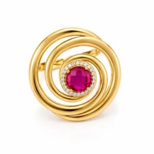 Anillo Mujer Espiral Rubi Rose 10k Size 8 Weight 6.6gr