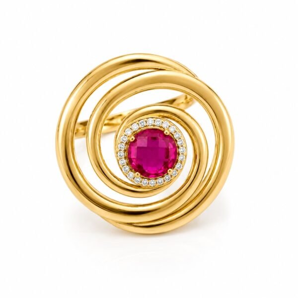 Anillo Mujer Espiral Rubi Rose 10k Size 8 Weight 6.6gr