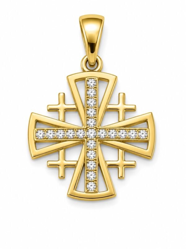 Dije Cruz de Jerusalén cz 14k Weight 2.7gr