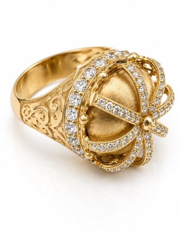 Anillo Hombre Corona CZ 10k Size 11 Weight 19.5gr