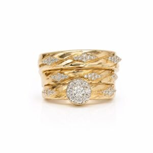Anillo Trio Matrimonio 14k DIA Size 7.5'' / 10.5'' Weight 8.88gr / 0.52 CT