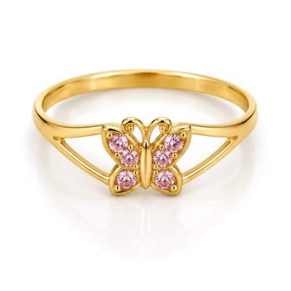 Anillo Niño Mariposa Rosa 14k Weight 0.5gr Size 4.5