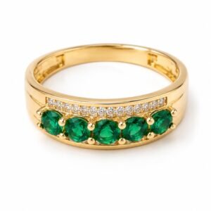 aabe8a84-b02f-4dc2-0b43-08df02b766ae.jpg Anillo Fancy CZ Pave Piedra Verde SF 10K Size 7 Weight 2.6gr