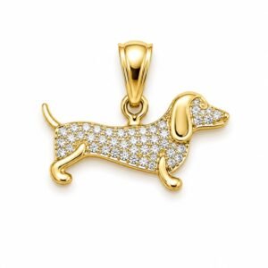 ad4a2627-6254-4aad-600b-08def2f21793.jpg Dije Perro Salchicha CZ 14k Weight 1.1gr