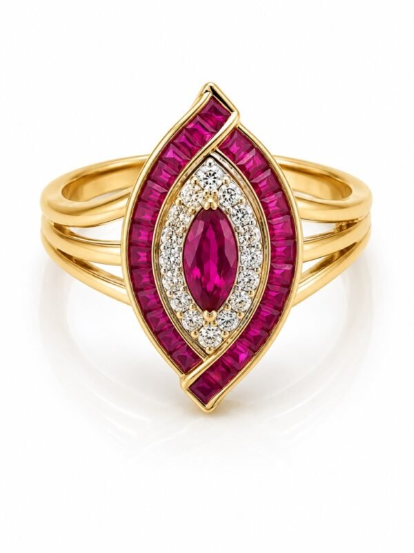 Anillo Ojo Turco Rosa 14k Size 7 Weight 5.1gr