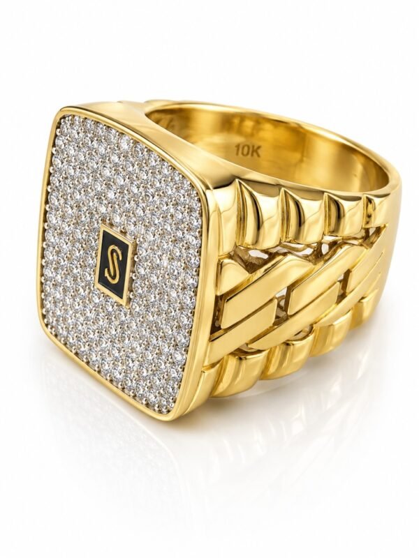 Anillo  Hombre Monaco Rectangulo 10K Size 11 Weight 12.1gr