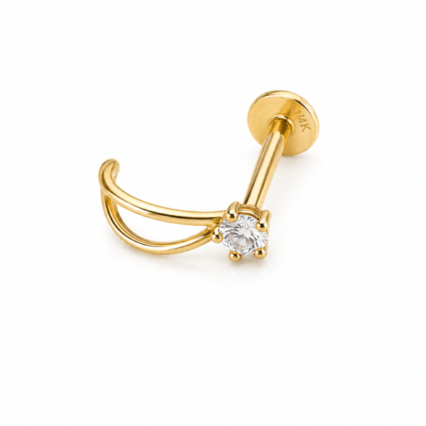 Piercing  Arco CZ/Palo Pave 14k