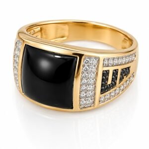 b726eccd-fb2c-48d5-79b1-08df03768314.jpg Anillo Hombre Sello Piedra Negra Cuadrada 10k Size 10 Weight 7.7gr