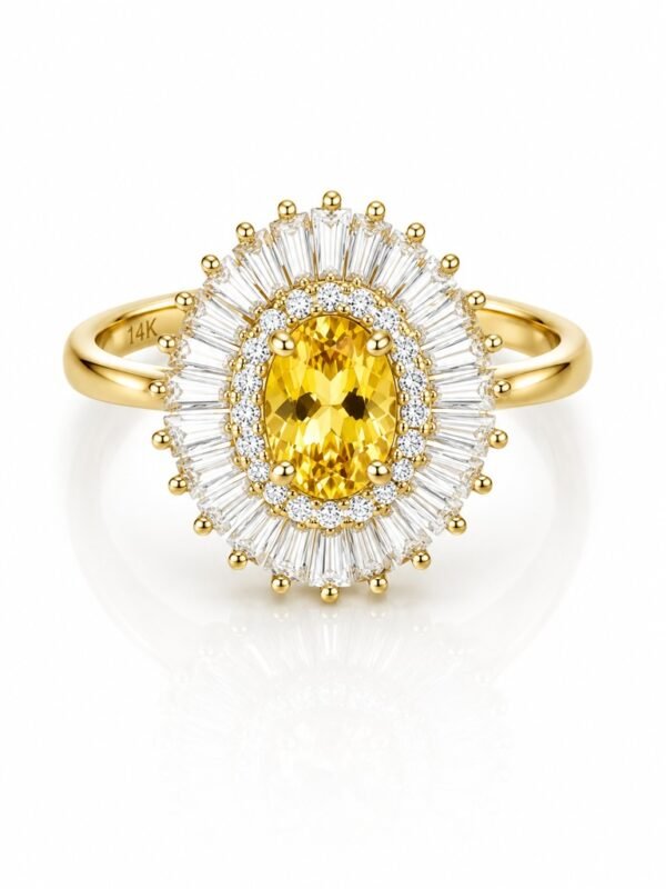 Anillo Lady Di Amrillo 14k Weight 3.9gr Size 7.5