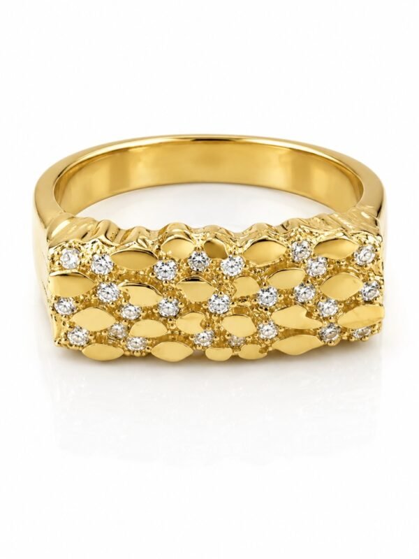 Anillo  Hombre Nugget CZ  10k Size 10.5 Weight 3.7gr