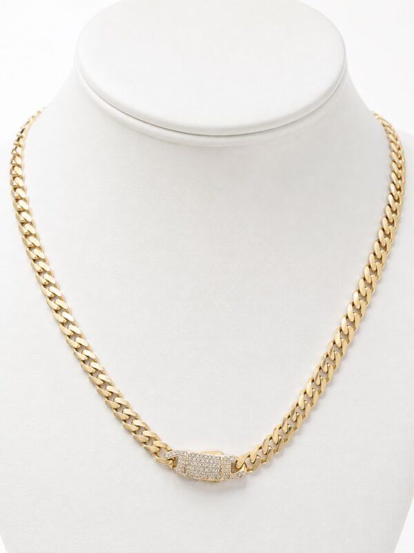 Manilla Estilo Monaco Full CZ 10K Size 7.5'' x 7.5mm Weight 7.4gr