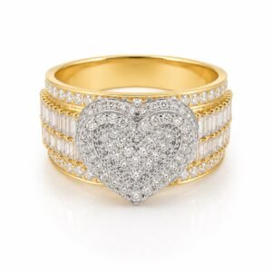 bc4bd082-3362-4aac-00fb-08def62c3371.jpg Anillo Corte Princesa Corazon Full CZ 14k Size 8 Weight 6.2gr