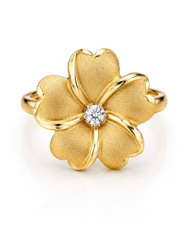 Anillo Flor 14k Size 7 Weight 1.5gr
